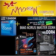 Intel Core i5-12600K CPU 10 Cores/16T Up to 4.9 GHz(3Y) + GIGABYTE B660 AORUS MASTER(DDR4)...(3Y) + 