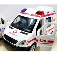 Rescue Ambulance Police Pull Back Car Toy For Kid Vehicle Toys With Light Sound Kids Birthday Gifts 