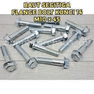 FLANGE BOLT Bolt M10AKU45 KEY 14 TRIANGLE SHOCK BOLT M10