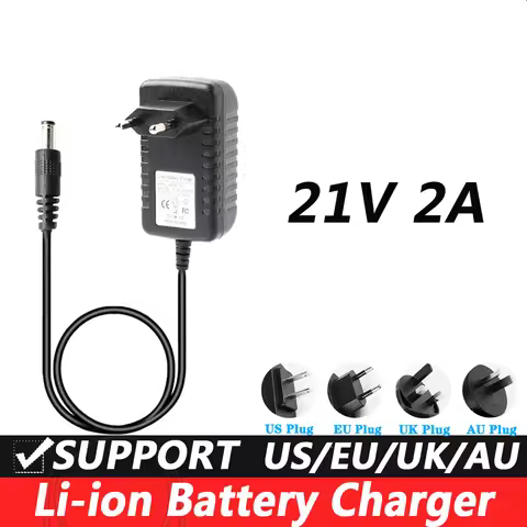 Supply 21V 2A Lithium Battery Charger 21V 2000MA Drill Charger Electric Tools Flashlight Electronic 