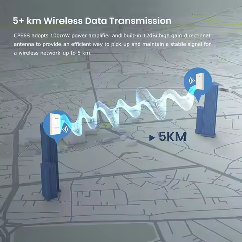2 Pcs Wireless Bridge Point to Point Outdoor CPE 5KM 5.8G Long Range Wi-Fi Bridge for Extend Network