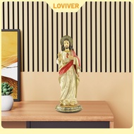 Jesus Statue Collectible Sculpture Decoration Jesus Desk Figure Home Decor Resin Figurine for Firepl