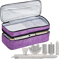 RAYFARMO Travel Carrying Bag Compatible with Shark Flexstyle Styler/Hair Dryer,Double-Layer Hair Hot Tools Storage Case Compatible with Airwrap Styler/Supersonic Hair Dryer and Attachments (Purple),