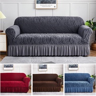 1/2/3/4 Seater Sofa Cover Universal Stretch L Shape Slipcover Furniture Protector Couch Cushion Skirt Sarung Kusyen