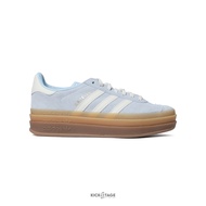 ADIDAS GAZELLE BOLD W Blue Beige Caramel Suede Platform Shoes Casual Women [JQ7776]