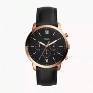 Neutra Chronograph Fashionable Men's Quartz Watch,Blue Round Dial, Leather Strap, Business And Casua