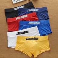 Aussie Bum Men Quality Plain Boxer Briefs Milk-silk Boxers Man Low Waist Underwear