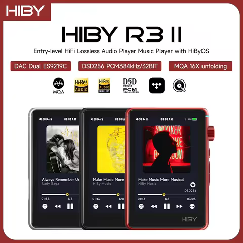 HiBy R3 II / R3 Gen 2 Bluetooth WiFi Music Player MP3 HiFi Audio MSEB MQA16X DSD256 Web Radio USB Ty