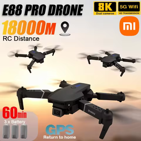 Xiaomi New E88 Pro WIFI FPV Drone Wide Angle HD 8K Dual Camera Height Hold RC 18000m Foldable Quadco