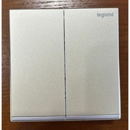 Legrand-Galion 2Gang 2way Switch with Safety Mark Champagne Color