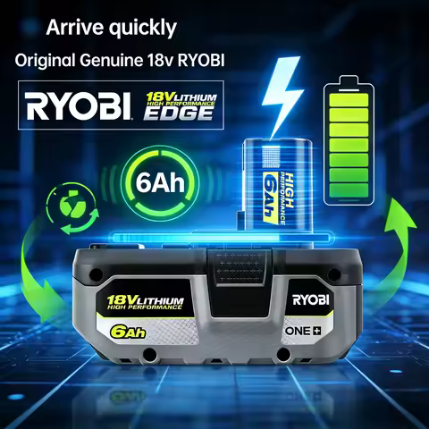 Original RYOBI ONE+ 18V 4.0Ah high-capacity lithium-ion battery, P108 P104 P107 is suitable for all 