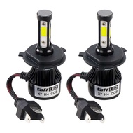 TaffLED Lampu Depan Mobil LED COB Headlight H4 Cool White 2 PCS Lampu Utama Mobil  Soket H4 Avanza X