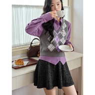 [Pre-Order] KUOSE : Argyle Knit Vest