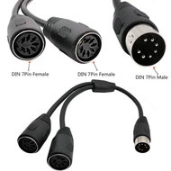 One Point Two Audio MIDI7 Core 7Pin Din Male to 2 Pcs 7 Pin Din Female Hole Cable 0.3m