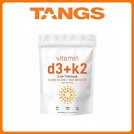 Vitamin D3 5,000 IU + K2 MK-7 100 mcg, 180 Softgels 2-in-1 Bone, Immune & Heart Support | Easy to Sw