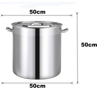 50cm 98 litre Zelex Top Point Durabeau Stainless Steel Stock Pot Periuk Sup Periuk Besar