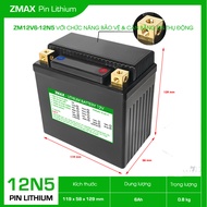 Bình Acquy ZMax Pin Lithium LifePO4 12V 6ah ZMBAL12V6-YT5 Dùng Cho Xe Máy