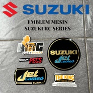 MESIN ENGINE EMBLEM SET SUZUKI RC80 RC100 RC110 - EMBLEM STICKER BLOCK MAGNET CLUTCH JETCOOLED PECS 