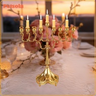 Hanukkah Menorah Candelabrum 9 Arms Decor Gifts Tabletop Ornament Candlestick Candelabra for Party B