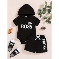 <ARZ>Clothes for Baby Boy 3-24 Months 3PCS Newborn Baby Clothing Set Short Sleeves Little BOOS PrARZ