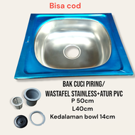 sink/bak cuci piring/wastafel 1 lubang stainless steel