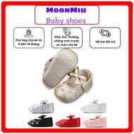 Baby Shoes, Princess Toddler Shoes with Bows, Soft Leather, Anti-Slip for Girls, Size 11cm to 13cm G