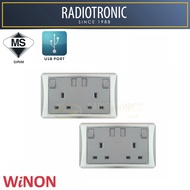G2 Power USB Dual Gang Switch Wall Socket With SIRIM