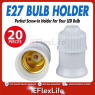 Lamp Holder 20PCS E27 Bulb Holder Plastic Standard Screw-in Socket Lampu Mentol LED Bulb Lampholder 