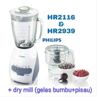 Philips Blender HR 2116 + HR 2939 Blender Gelas Kaca Paket Chopper Philips Original Bergaransi