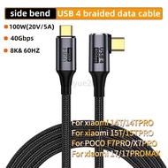 KYDE 8K@60Hz Thunderbolt 3 Fast Charging Cable 40Gbps USB4.0 USB C To Type C Data Cord Straight Head