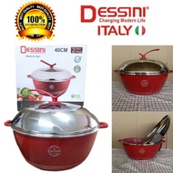 DESSINI Red Apple Handle 40cm Periuk Rendang Batu Granite Induction Stone Casserole Set Non-Stick D