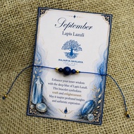 "Best Wishes" Birthstone Bracelet - Lapis Lazuli - September Month for Wisdom & Enlightenment