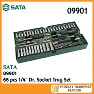 SATA [ 09901 ] - 66pcs 1/4'' Dr.Socket Tray Set ( mm Size )
