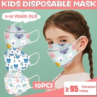 10Pcs/4 Layers Protective Design Disposable Face Masks Adult and Kids Cartoon 3D Baby Masks Baby Masks