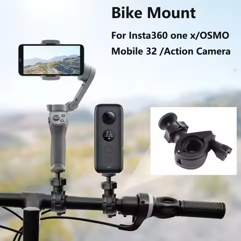 Bicycle Bike Clamp Mount Holder Clip For DJI OSMO Pocket 2 3/OM 4 OSMO Mobile 3 2/Insta360 One X 3 G