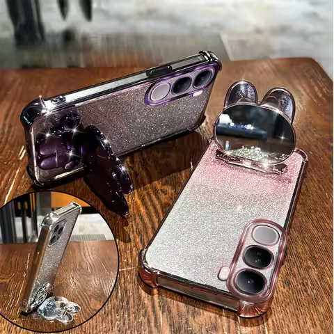 Slim Shockproof Phone Case For Vivo V40 Lite V50 V30 V30e V29 V29e Pro V9Cute Hidden Mirror Rabbit K