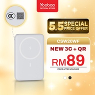【3C QR Certified】Yoobao MagSafe Wireless Mini Powerbank 10000mAh PD20W Fast Charging CSW20WF