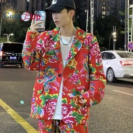 Cozy Up Flower Suits Blazer for Men and Women with Peony Flower Ethnic Jacket+ Pants