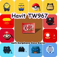 【imamura】For Havit TW967 Case Cartoon Simple Soft Silicone Earphone Case Casing Cover NO.6