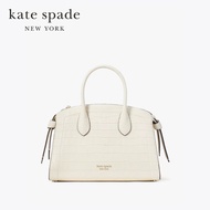 Kate Spade New York กระเป๋าถือรุ่น Knott Croc-Embossed Medium Zip-Top Satchel KE120 100 สีขาว