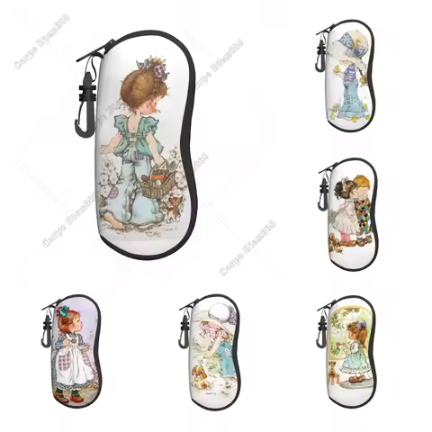 Rural Childhood Sarah Kay Painting Sunglasses Cases Glasses Box Soft Portable Glasses Bag for Women 