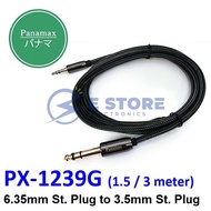 Panamax 1.5 / 3 Meter High Grade 6.35mm Stereo Plug to 3.5mm Stereo Plug Cable - PX-1239G