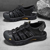 New Summer Men Leather Men's Sandals Durable Handmade Ing Close Toe Non Slip Shoes For 's