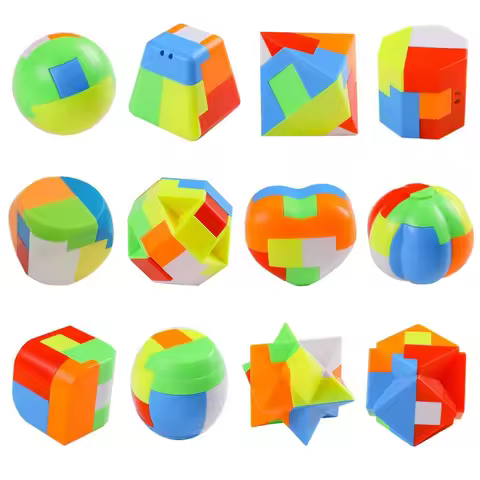 Plastic Luban Lock Unlock Interlocking Brain Teasers Puzzles For Adults & Kids IQ Test Disentangleme