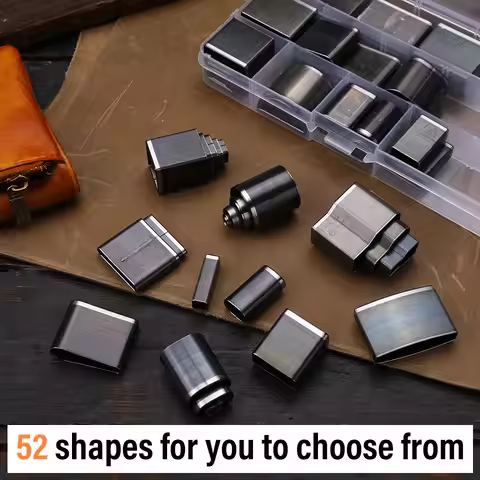 MIUSIE 1Set Leather Hole Punch Tool for Belts Multiple Shapes Hollow Punch Cutter Tool Leather Punch