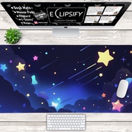 Cute Cloud Stars Mouse Pad, Blue Desk Mat, Cute Pastel Desk Mat, Cute Cloud Desk Mat, Gaming Mouse Pad, Desk Decor