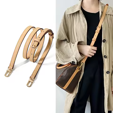Adjustable Handbag Strap Genuine Vachetta Leather Shoulder Straps for LV Speedy 20 25 30 Crossbody B