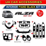 Perodua Alza 2009 - 2012 Piano Glossy Black 17PCS Interior Decoration Accessories Frame Cover