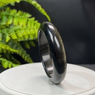 高品質 金曜石手鐲 57MM 貓眼金沙黑曜石手環 耀眼靈動 氣場魅力