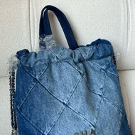 Ten Years Old Shop 22bag Garbage Backpack Gradient Denim Diamond Unisex Bag